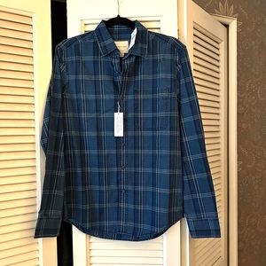 American Eagle blue plaid button down size XS- BNWT
